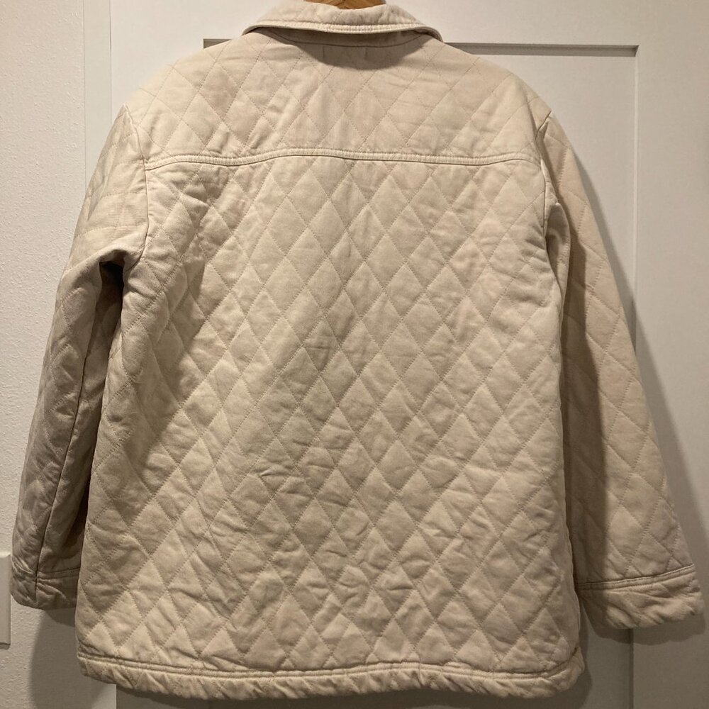 Anthropologie | Oversized Quilted Cream Jacket | Medium - Picture 11 of 14
